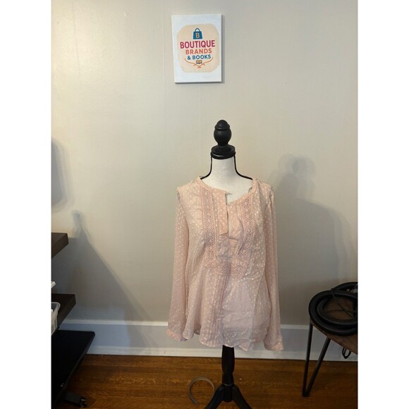 Daniel Rainn BUNDLE Long Sleeved Peach  + Black Floral Top M 2 for 1 - Picture 2 of 7